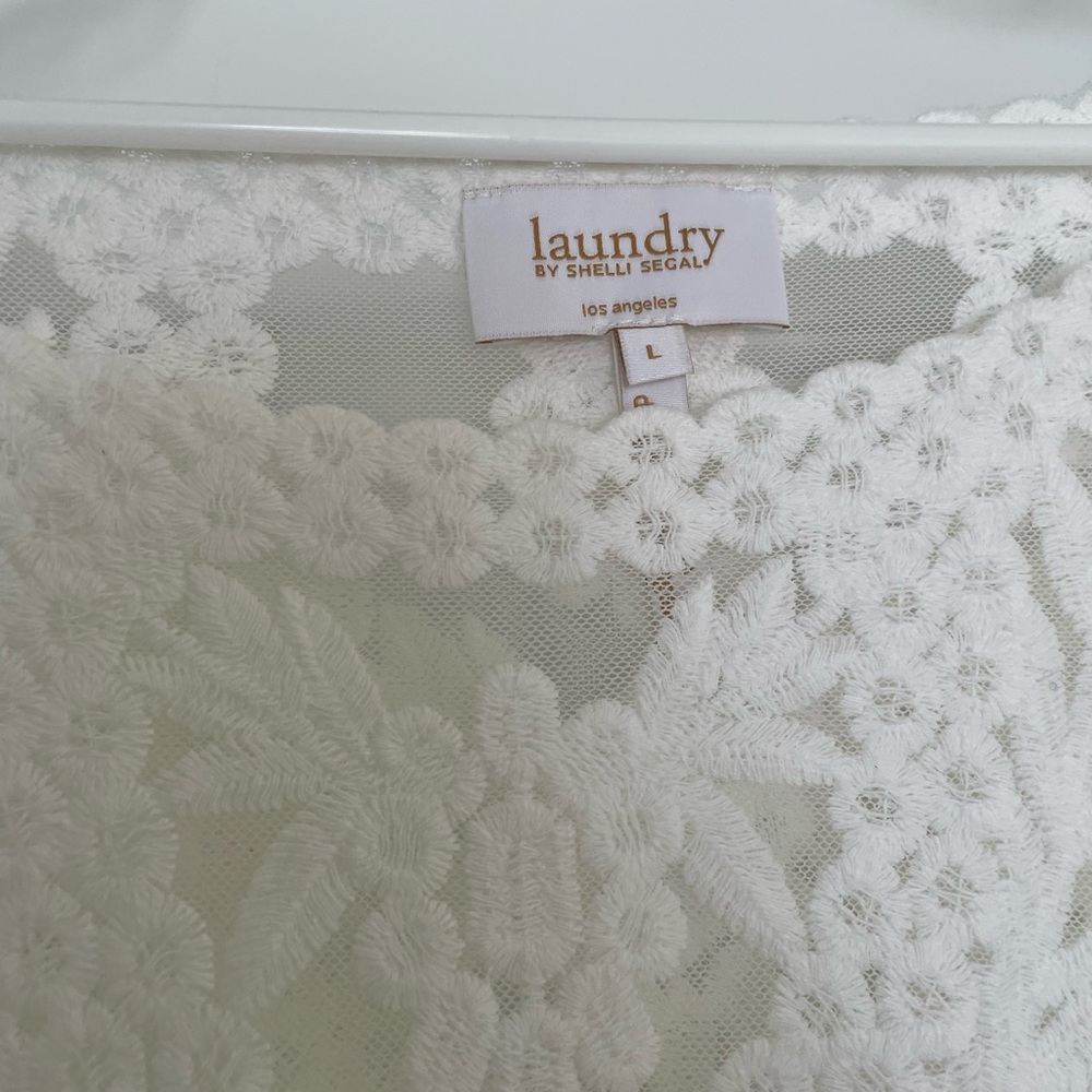 Laundry By Shelli Segal White Lace Blouse